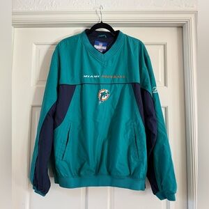 Vintage Reebok Miami Dolphins NFL On Field Pullover Windbreaker Jacket